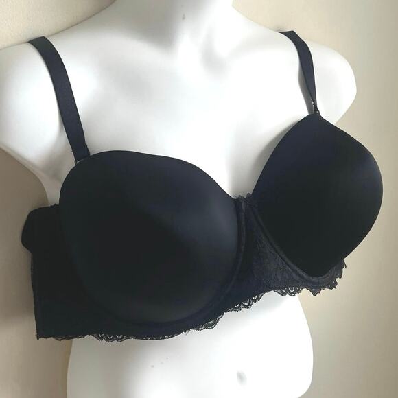 Torrid Curve Plus Size‎ Bras Lot 46DDD Push-Up & T-Shirt Black Lace Floral - Picture 6 of 9